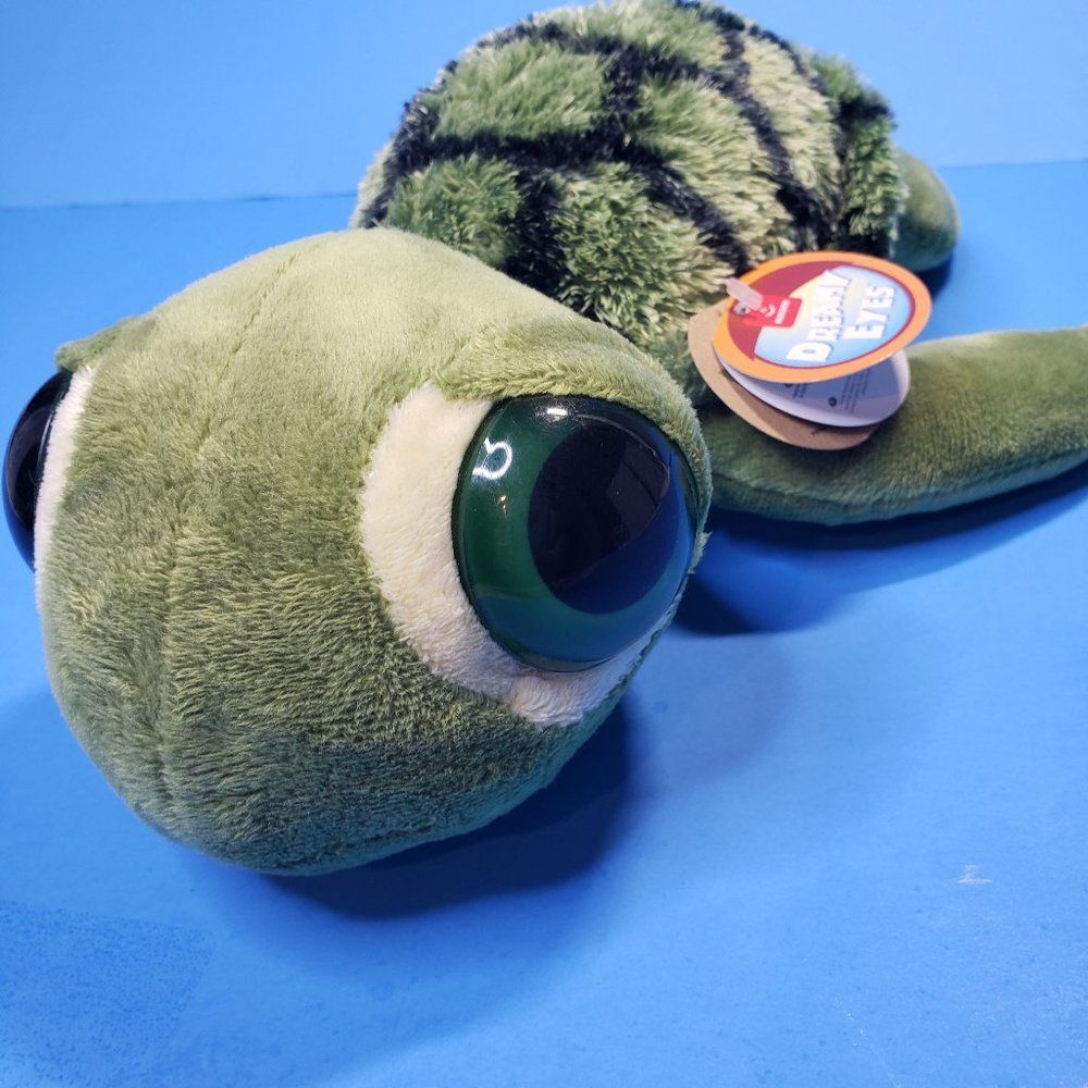 Adorable Aurora Green Baby Sea Turtle Plush Dreamy Eyes Stuffed Animal Plushie